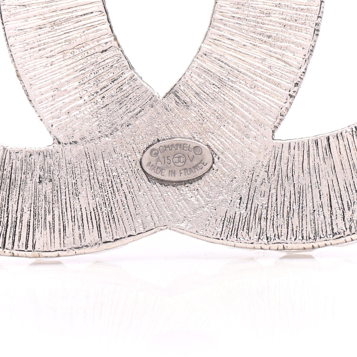 Baguette Crystal CC Brooch Silver