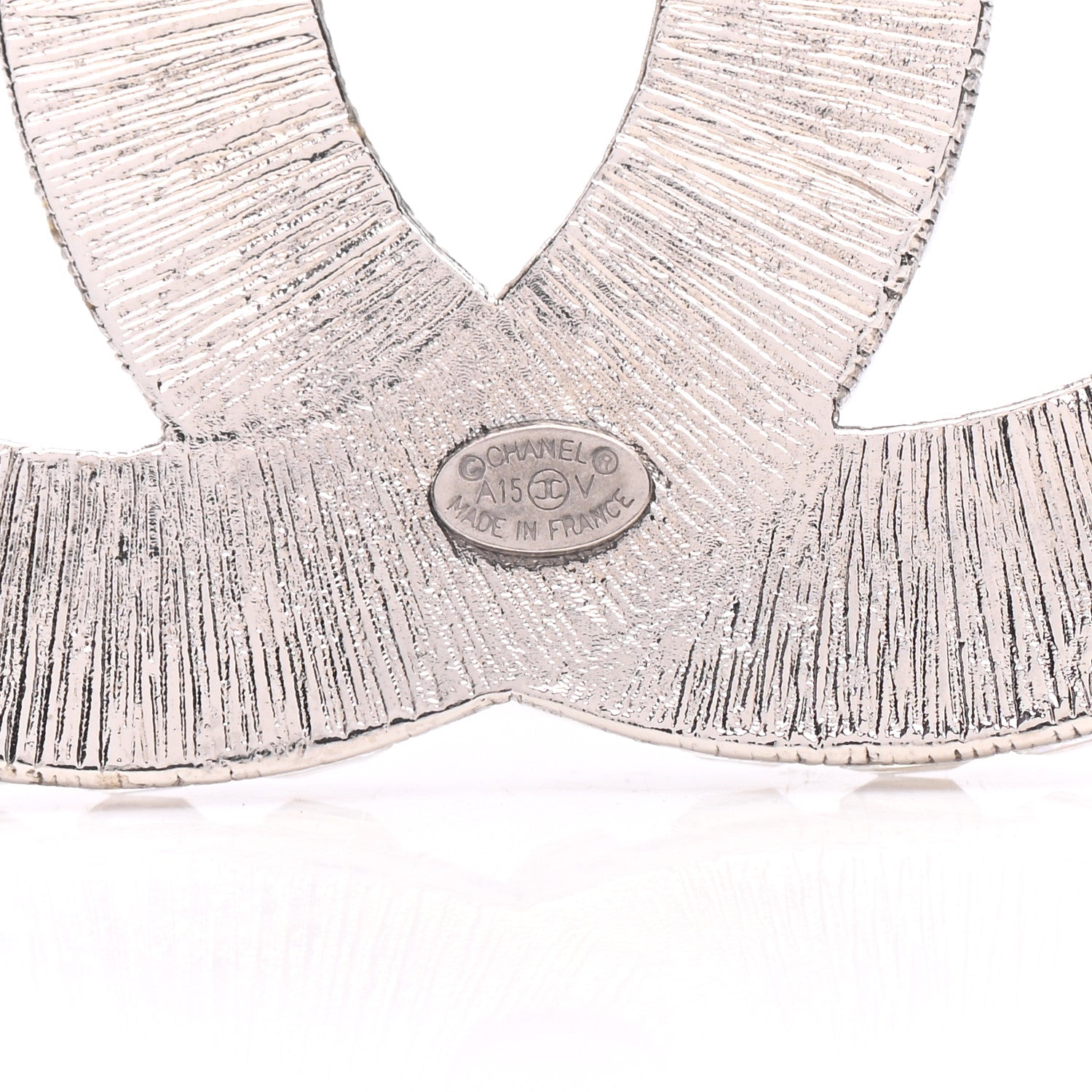 Chanel Baguette Crystal CC Brooch Silver 4 of 5