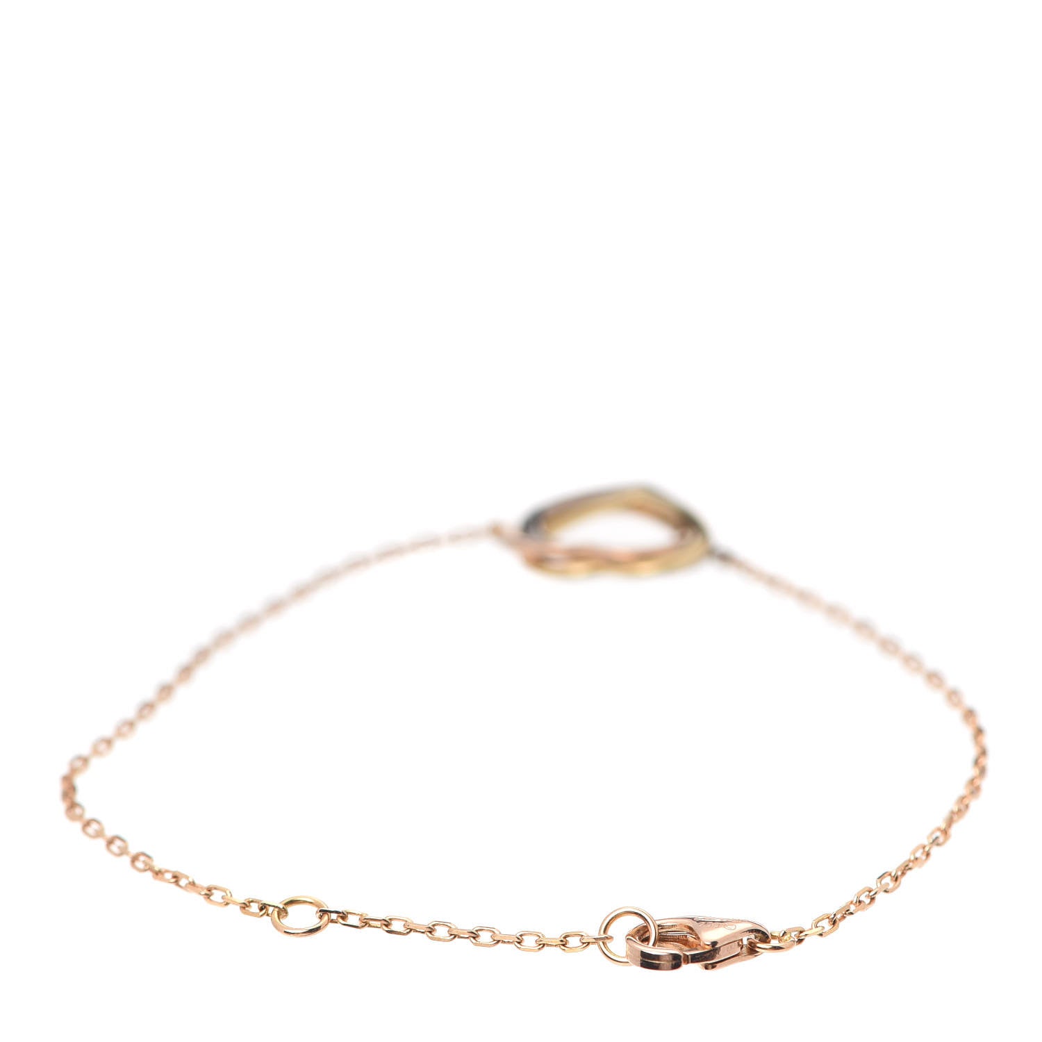 Cartier 18K Pink Yellow White Gold Trinity Heart Bracelet 3 of 5