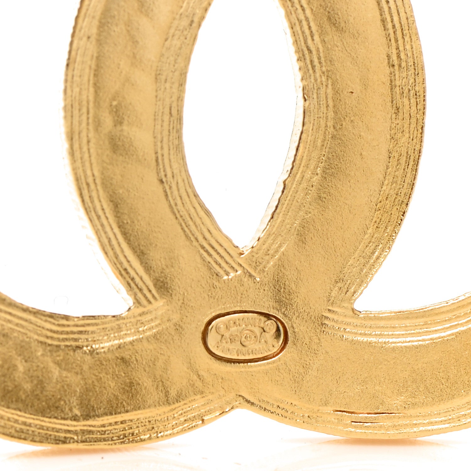 Chanel Metal Striped CC Brooch Gold 4 of 5