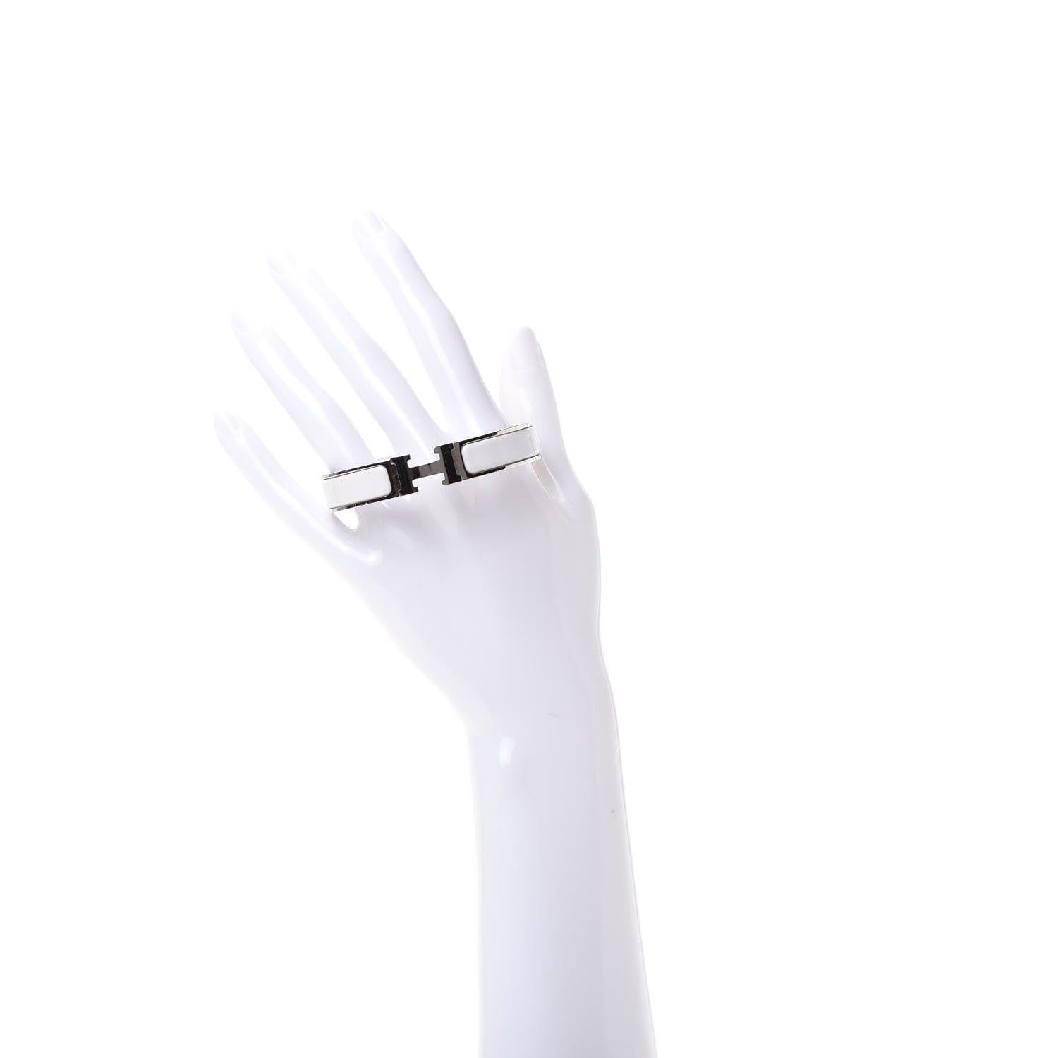 Hermes Enamel Narrow Clic Clac H Bracelet GM White 2 of 4