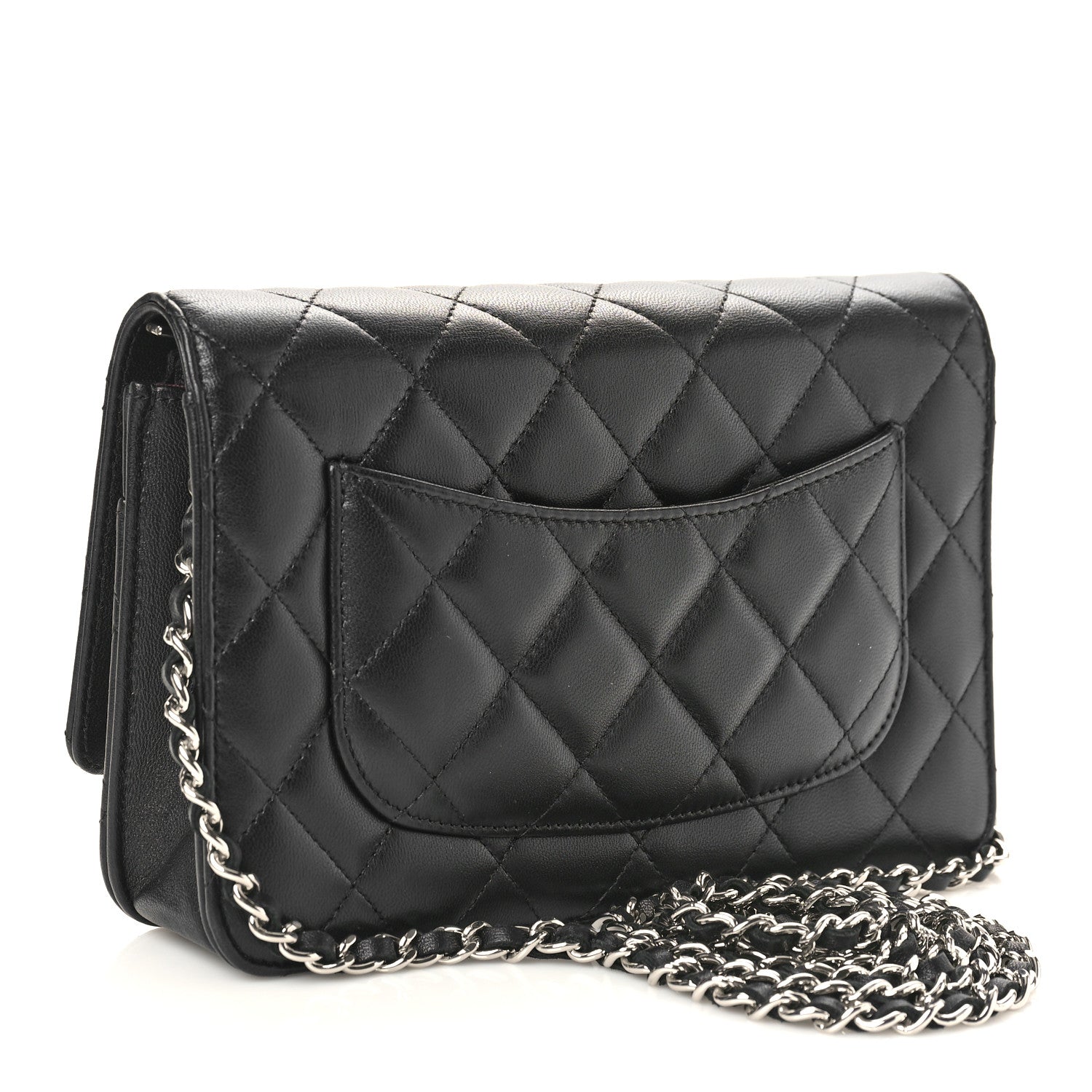 Chanel Lambskin Quilted Wallet On Chain WOC Black 2 of 10