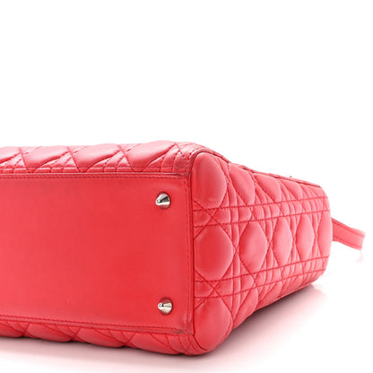 Christian Dior Lambskin Cannage Medium Lady Dior Red 9 of 11