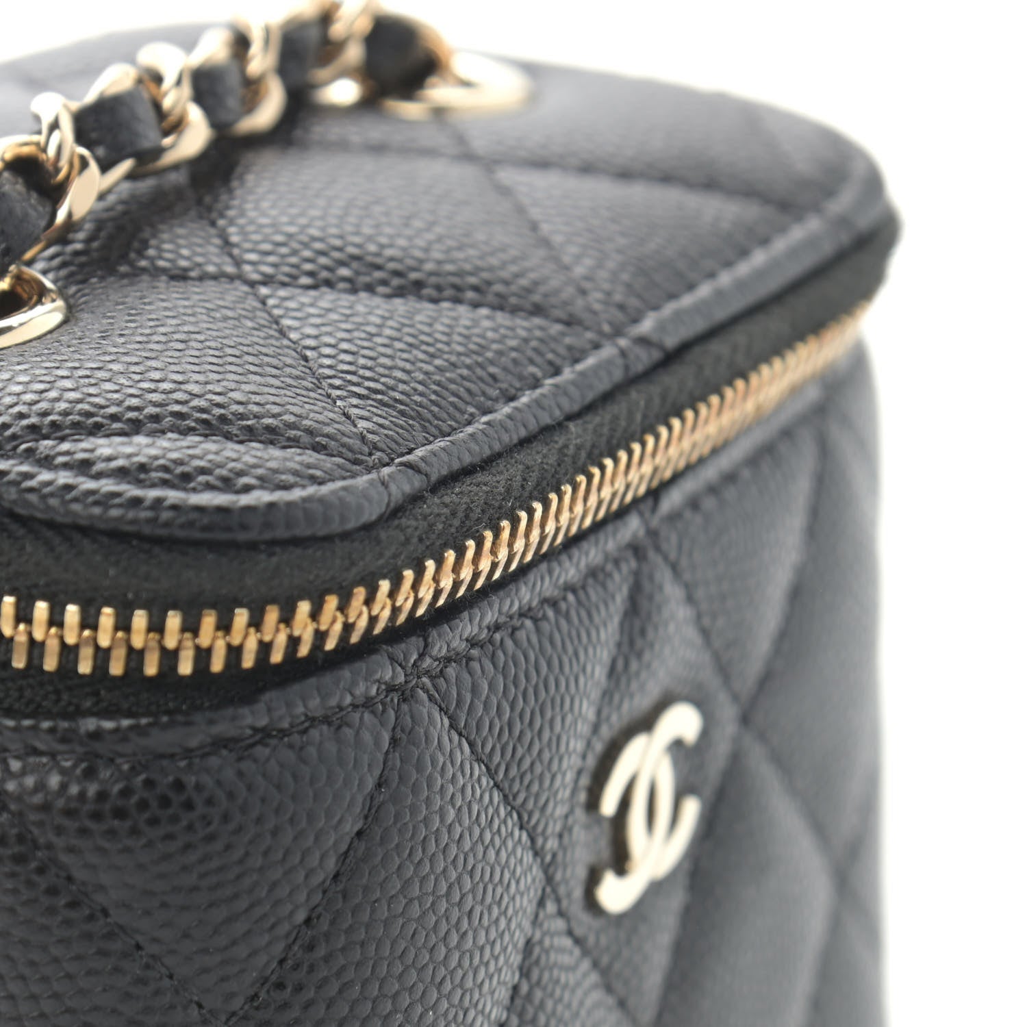 Chanel Caviar Quilted Mini Vanity Case With Chain Black 11 of 11