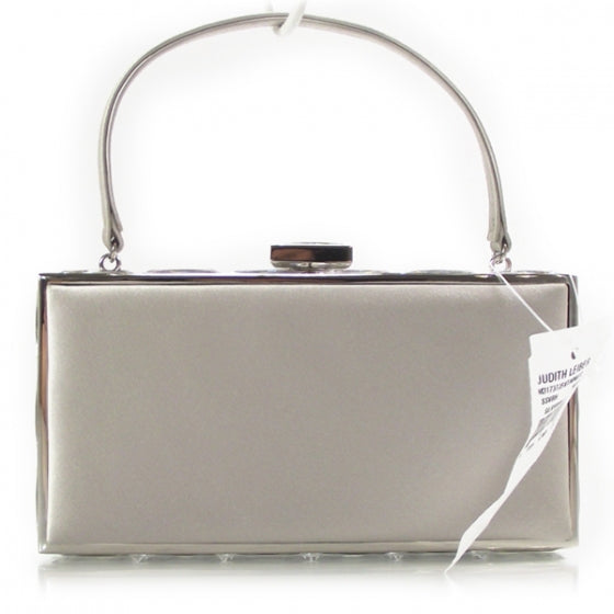 Crystal Trim Satin Evening Bag Clutch
