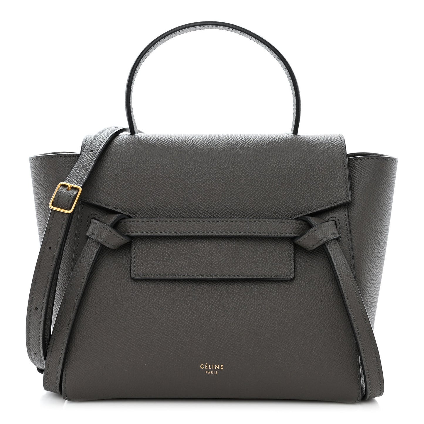 Grained Calfskin Nano Belt Bag Grey