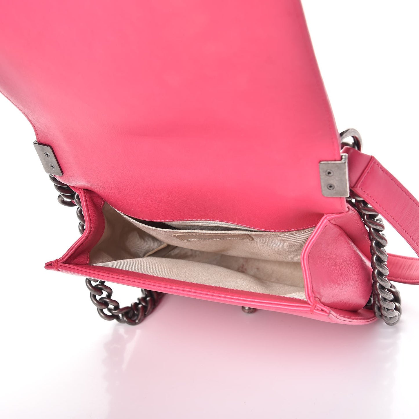 Lambskin Quilted Small Square Boy Flap Pink