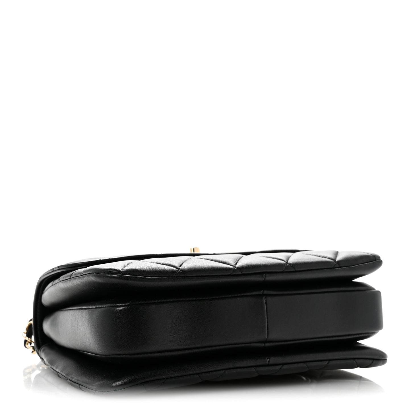 Lambskin Quilted Small Trendy CC Dual Handle Flap Bag Black