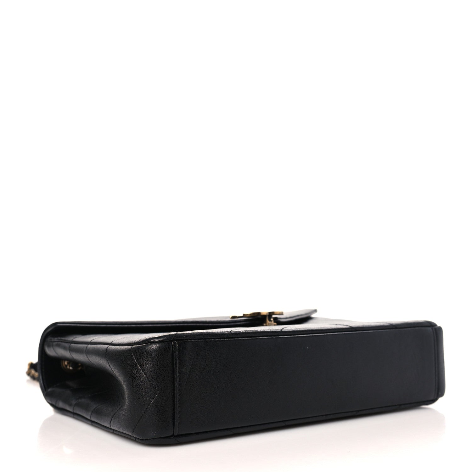 Chanel Lambskin Chevron Quilted Medium Envelope Flap Black 4 of 10