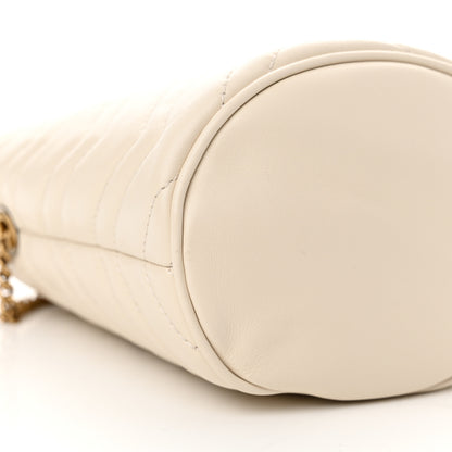 Gucci Calfskin Matelasse Mini GG Marmont 2.0 Bucket Bag White 9 of 12
