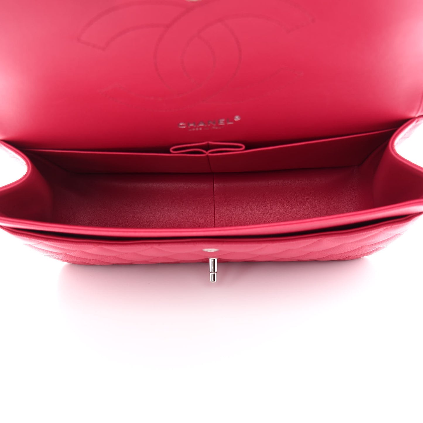 Caviar Quilted Jumbo Double Flap Dark Pink