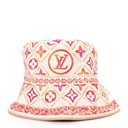 Louis Vuitton Cotton Monogram Flower Tile Reversible Bucket Hat M Beige 5 of 13