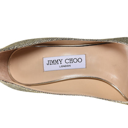 Jimmy Choo Glitter Fabric Evelyn 85 Pumps 38.5 Champagne 9 of 9