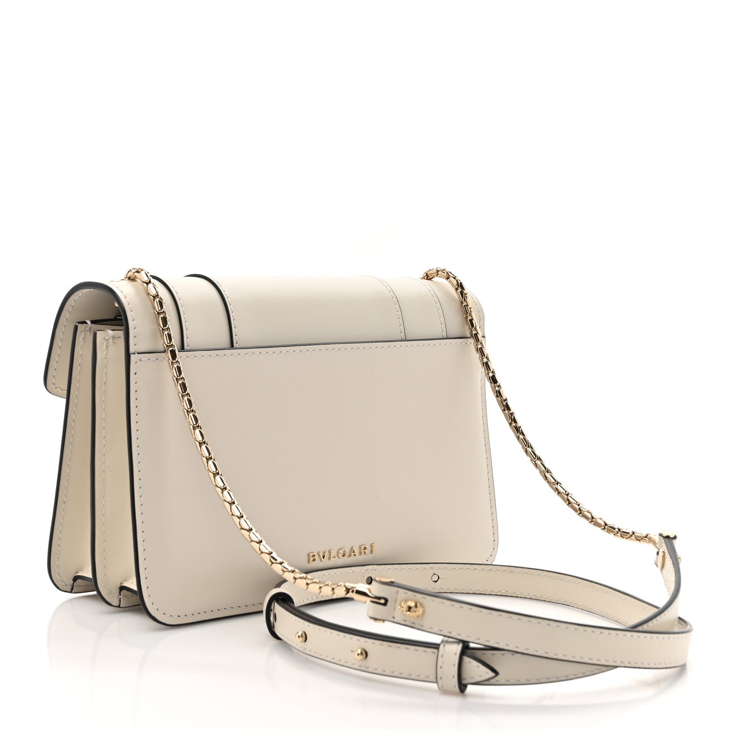 Calfskin Serpenti Forever Small Crossbody Bag White Agate
