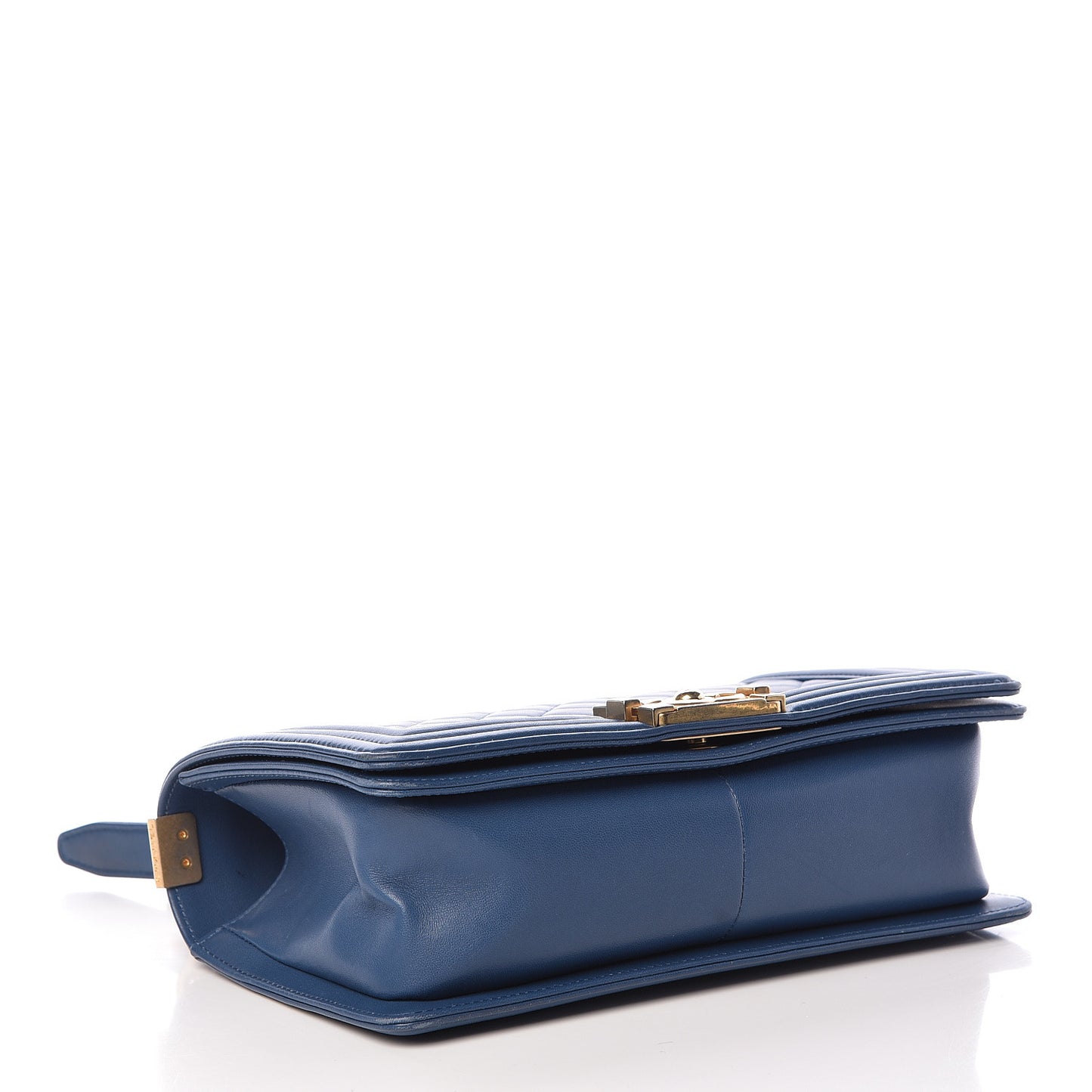 Lambskin Quilted Medium Boy Flap Blue