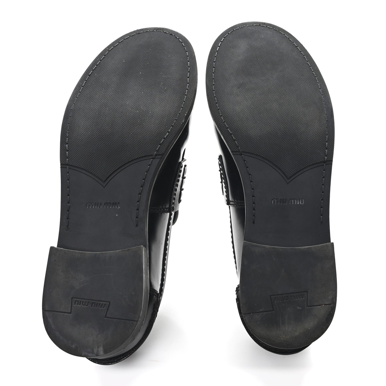 Miu Miu Spazzolato Penny Loafer 39 Black White 6 of 9