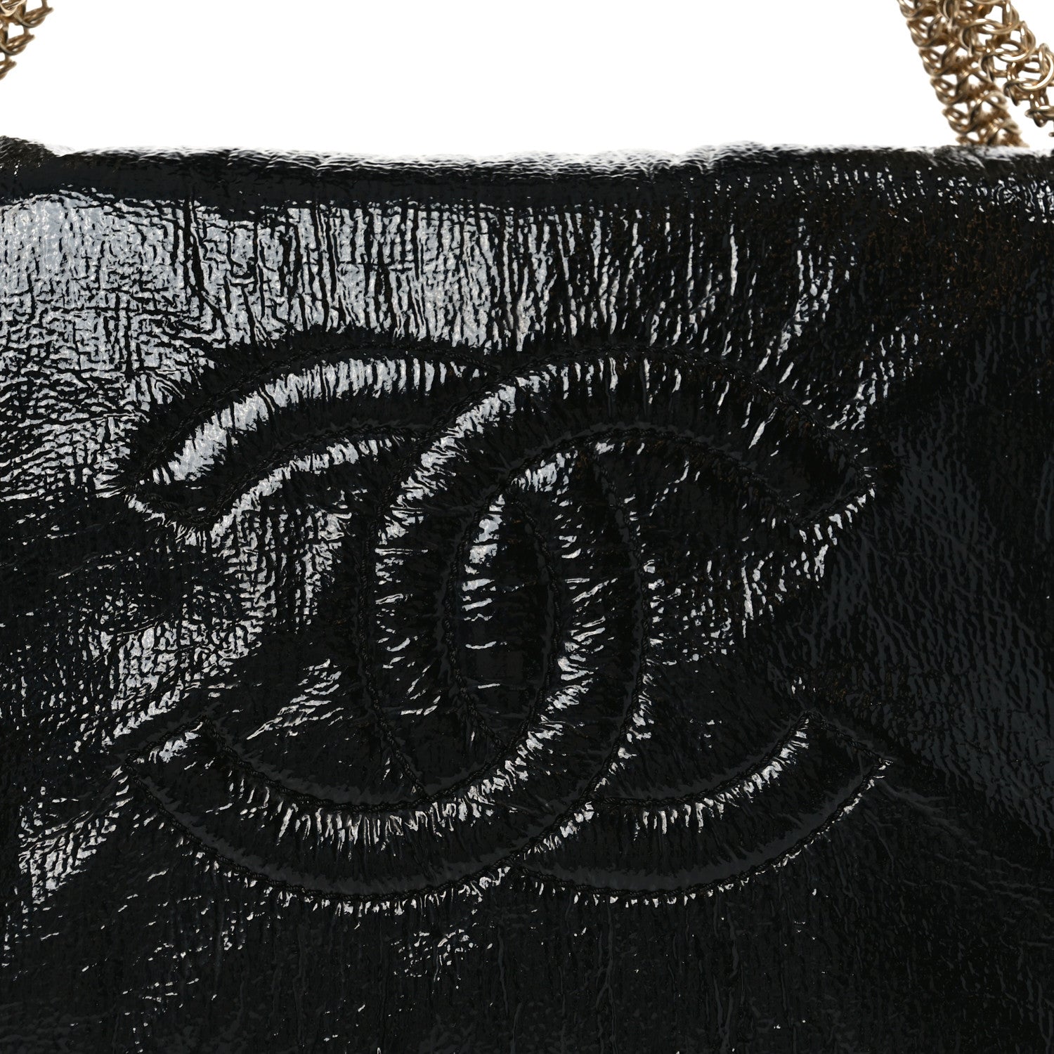 Chanel Vinyl Rodeo Accordion Flap Bag Black 8 of 11