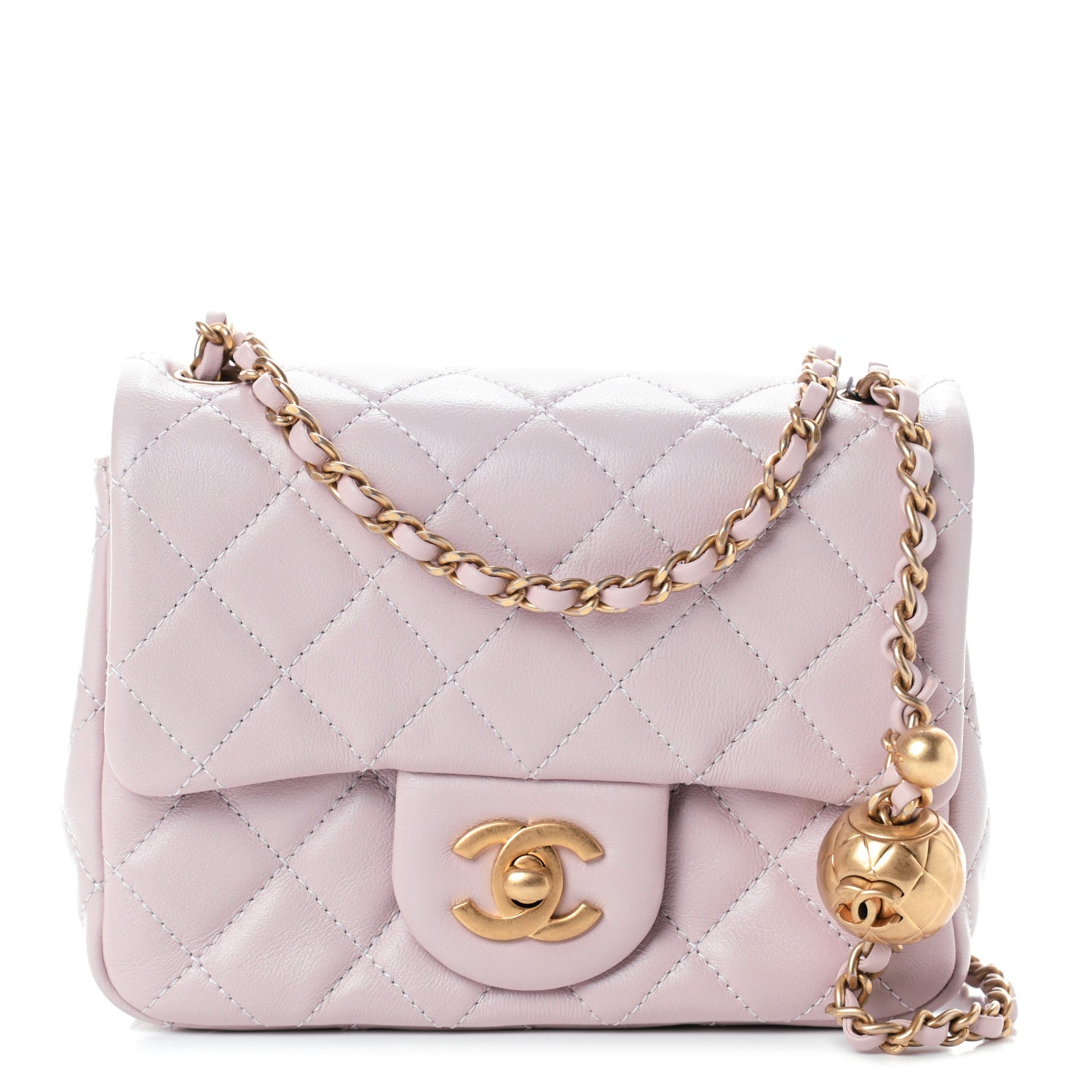 Chanel Lambskin Quilted Mini Pearl Crush Flap Light Purple 1 of 9