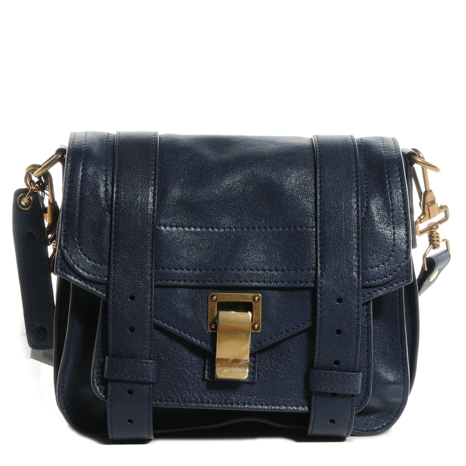 Proenza Schouler Leather PS1 Mini Pouch Messenger Bag Midnight 1 of 11