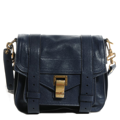 Proenza Schouler Leather PS1 Mini Pouch Messenger Bag Midnight 1 of 11
