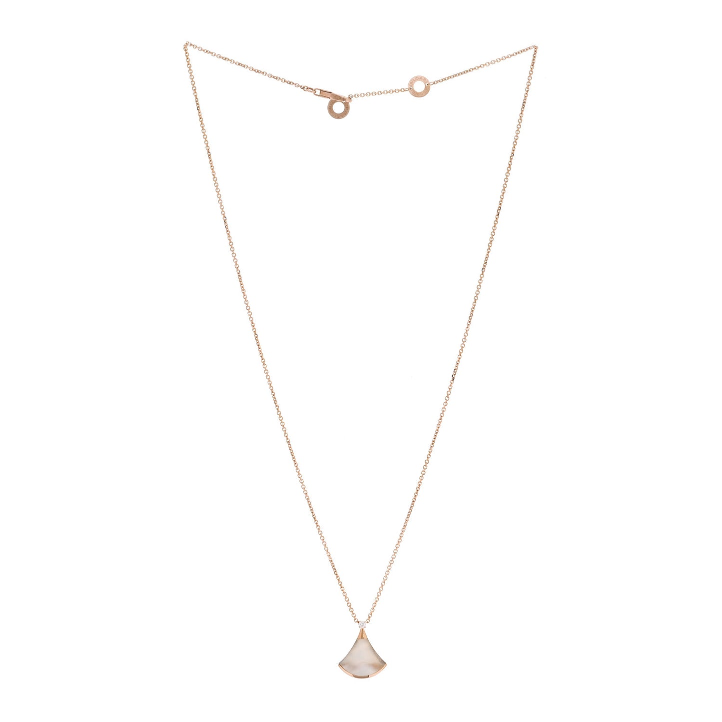 18K Rose Gold Diamond Mother of Pearl Small Divas' Dream Pendant Necklace