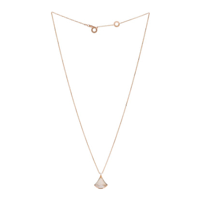 Bulgari 18K Rose Gold Diamond Mother of Pearl Small Divas' Dream Pendant Necklace 3 of 6