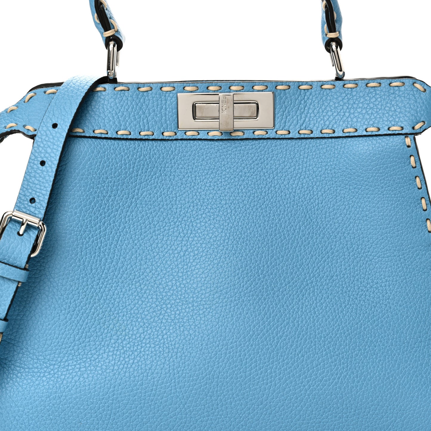 Vitello Granato Camoscio Selleria Macro Stitchings Medium Peekaboo I SEE U Satchel Turquoise