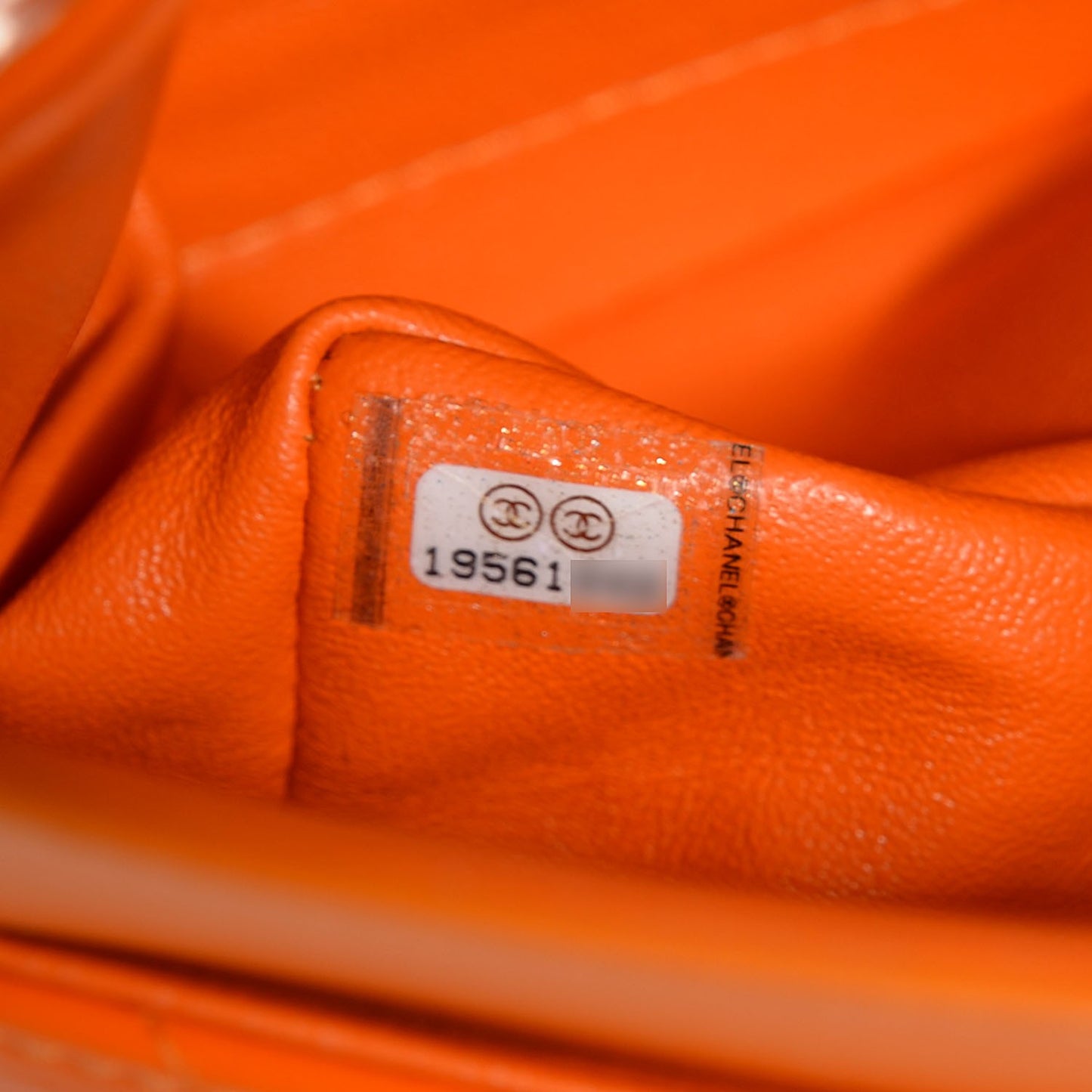 Patent Quilted Jumbo Double Flap Orange