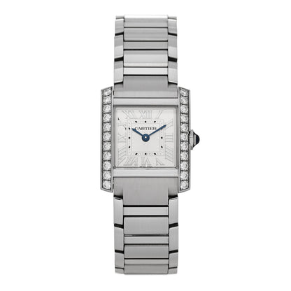 Cartier Stainless Steel Diamond Bezel 21mm Tank Francaise Quartz Watch Silver 1 of 5