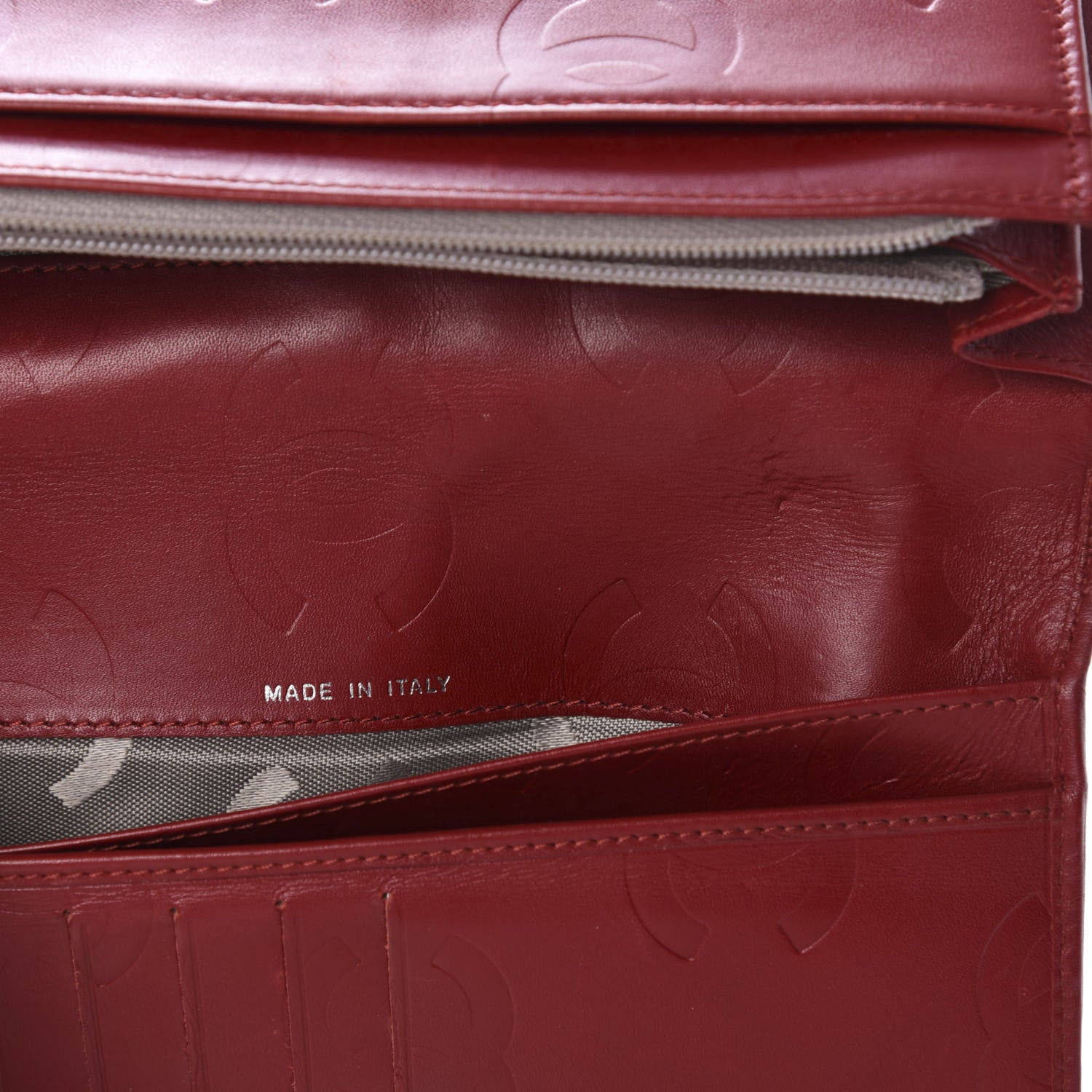 Chanel Calfskin Quilted Cambon Yen Wallet Red 7 of 12