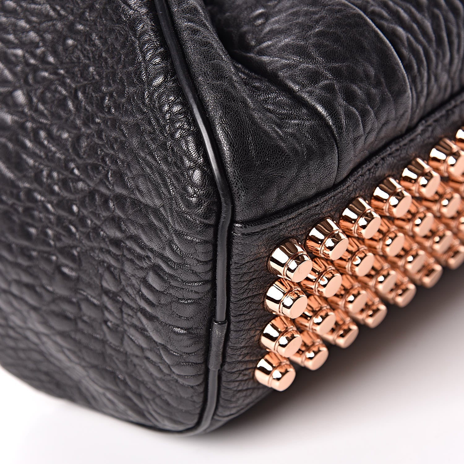Alexander Wang Pebbled Lambskin Rockie Black Rose Gold Hardware 9 of 10