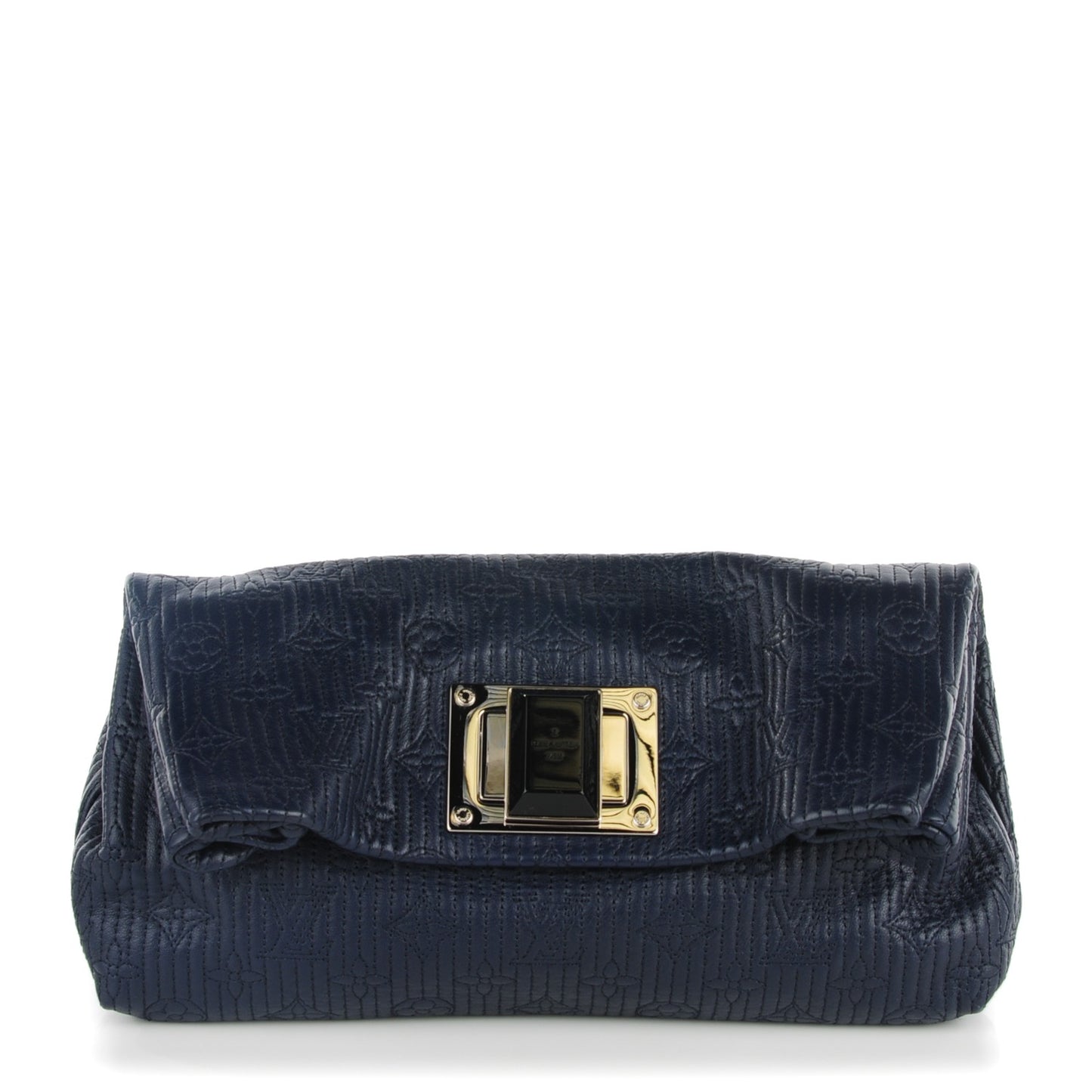 Calfskin Quilted Monogram Altair Clutch Navy