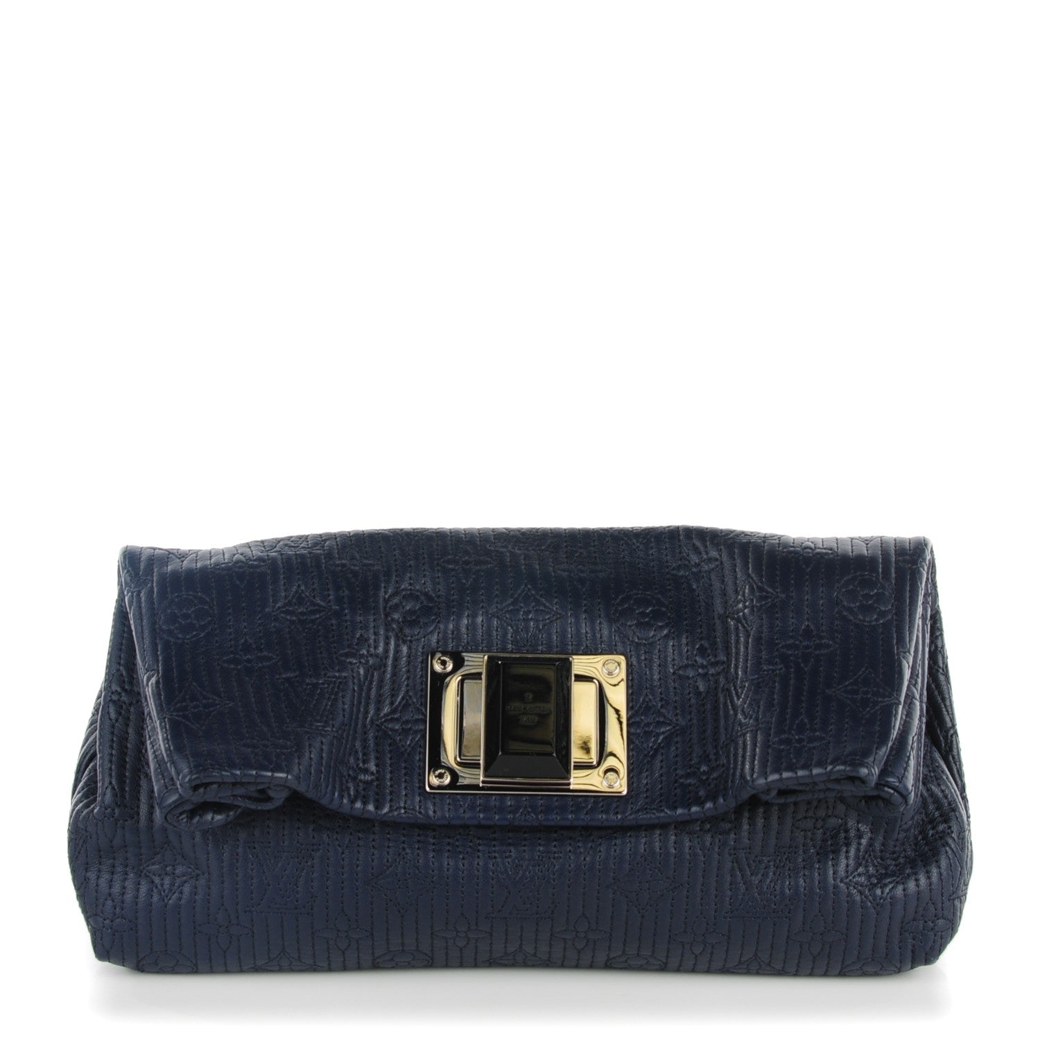 Louis Vuitton Calfskin Quilted Monogram Altair Clutch Navy 1 of 8