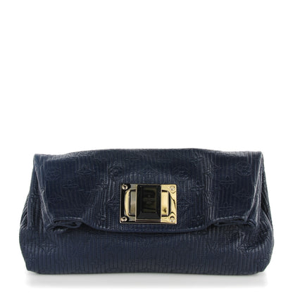 Louis Vuitton Calfskin Quilted Monogram Altair Clutch Navy 1 of 8