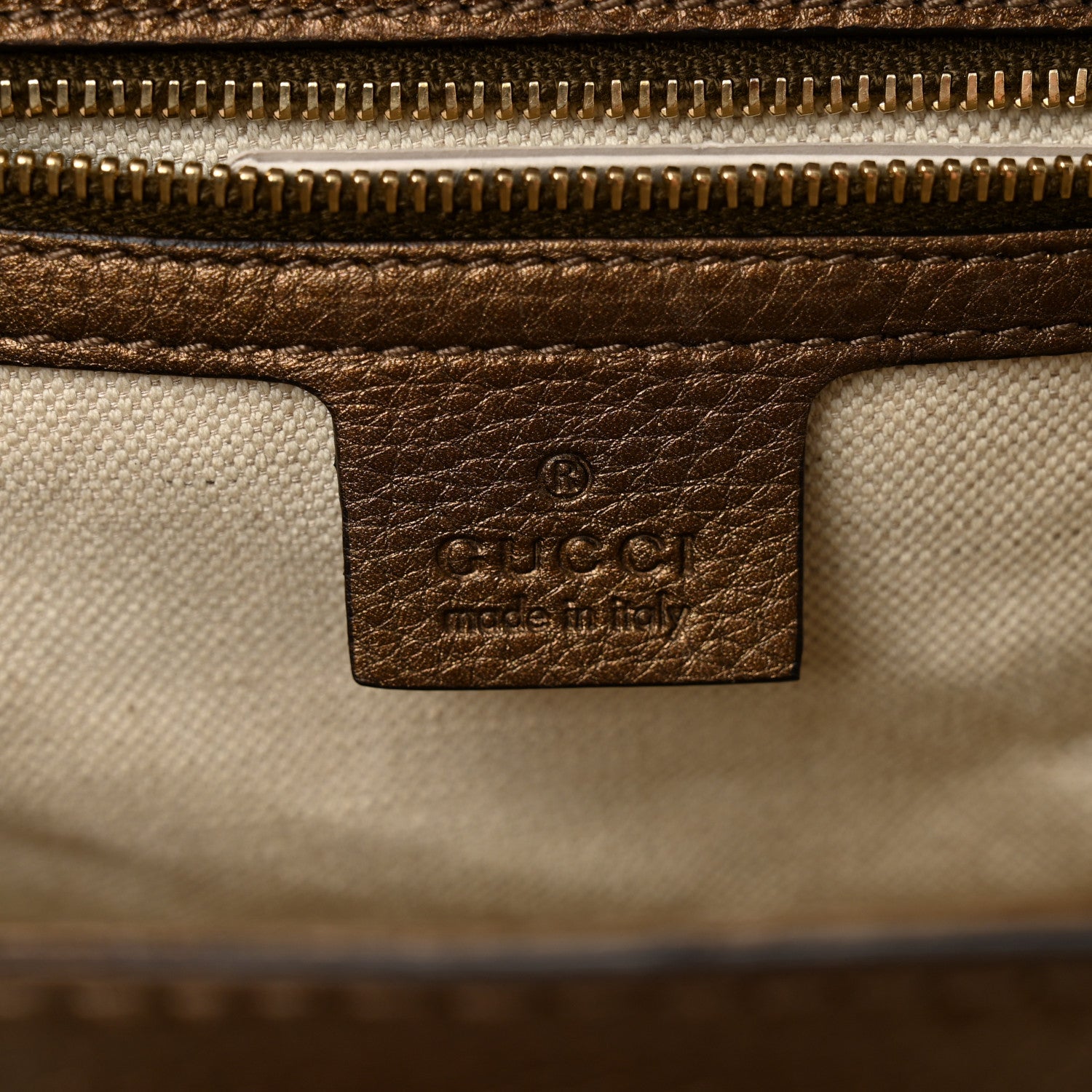 Gucci Metallic Calfskin Medium New Bamboo Top Handle Bag Bronze 7 of 16