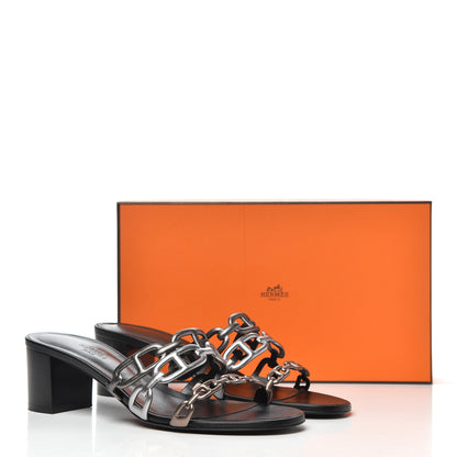 Hermes Metallic Nappa Tandem Sandals 39 Multicolor Dore Vieilli 11 of 11