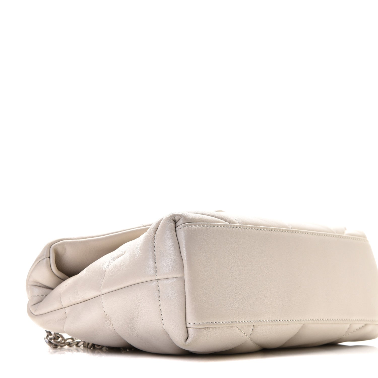 Saint Laurent Lambskin Quilted Toy Loulou Puffer Monogram Chain Satchel Crema Soft 3 of 6