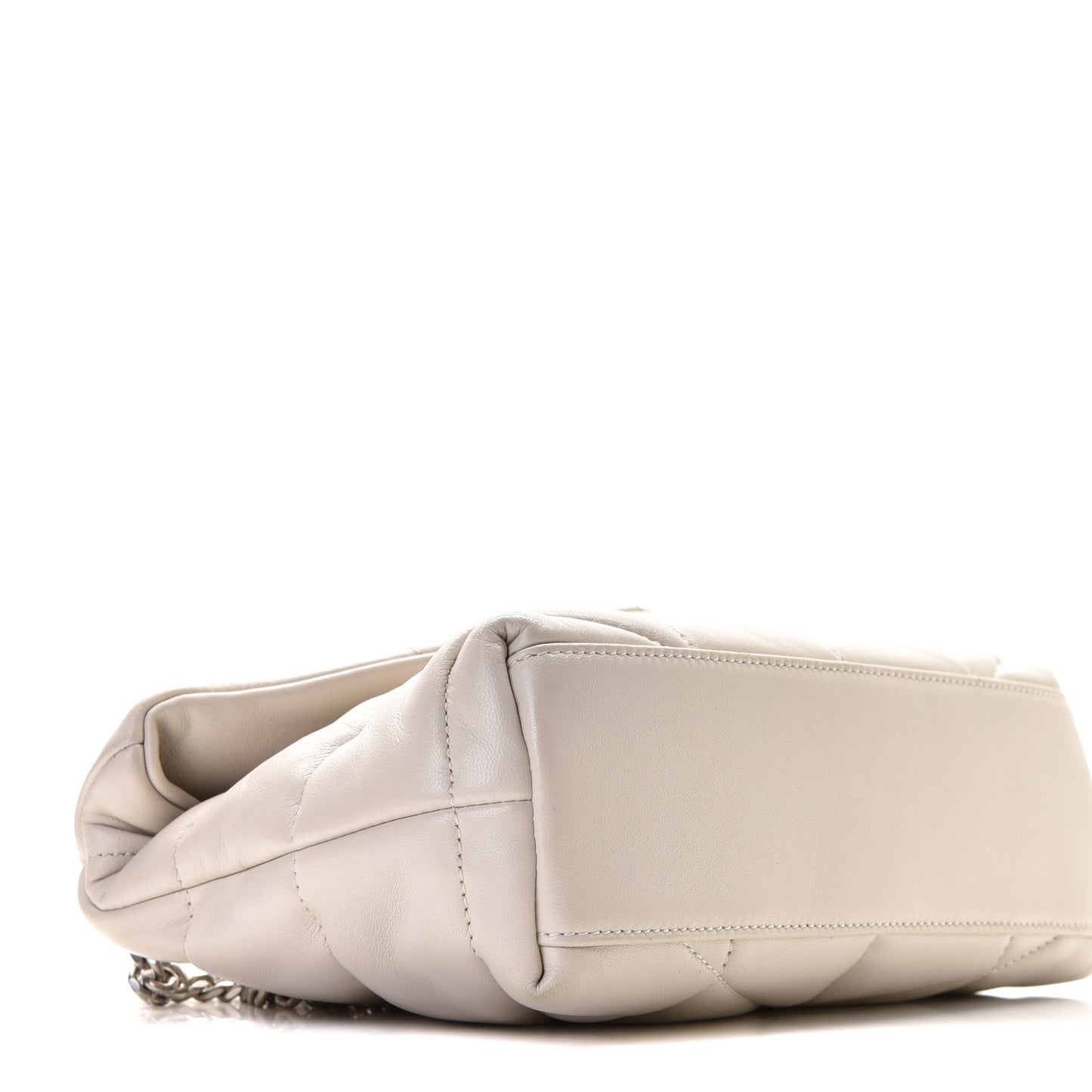 Lambskin Quilted Toy Loulou Puffer Monogram Chain Satchel Crema Soft
