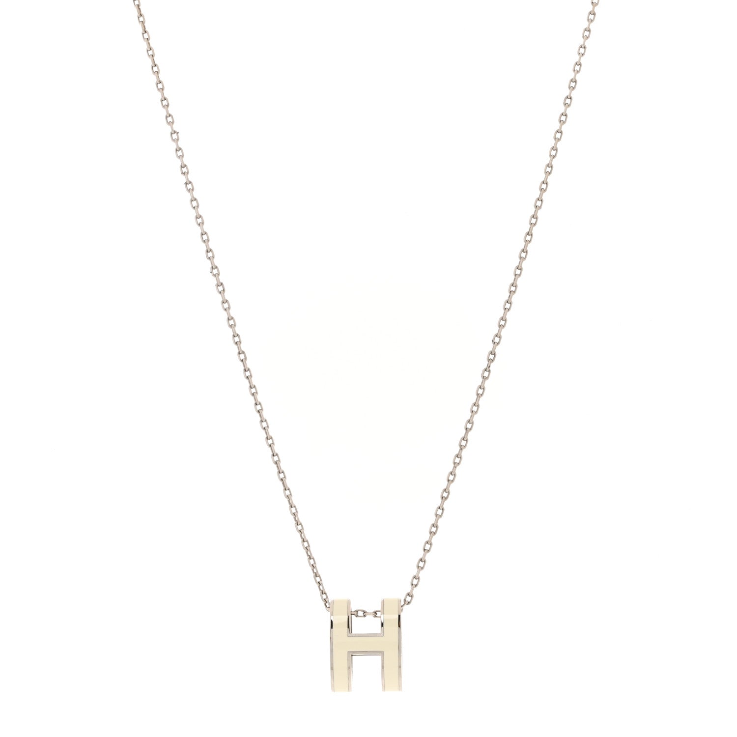 Hermes Palladium Pop H Pendant Necklace White 1 of 7