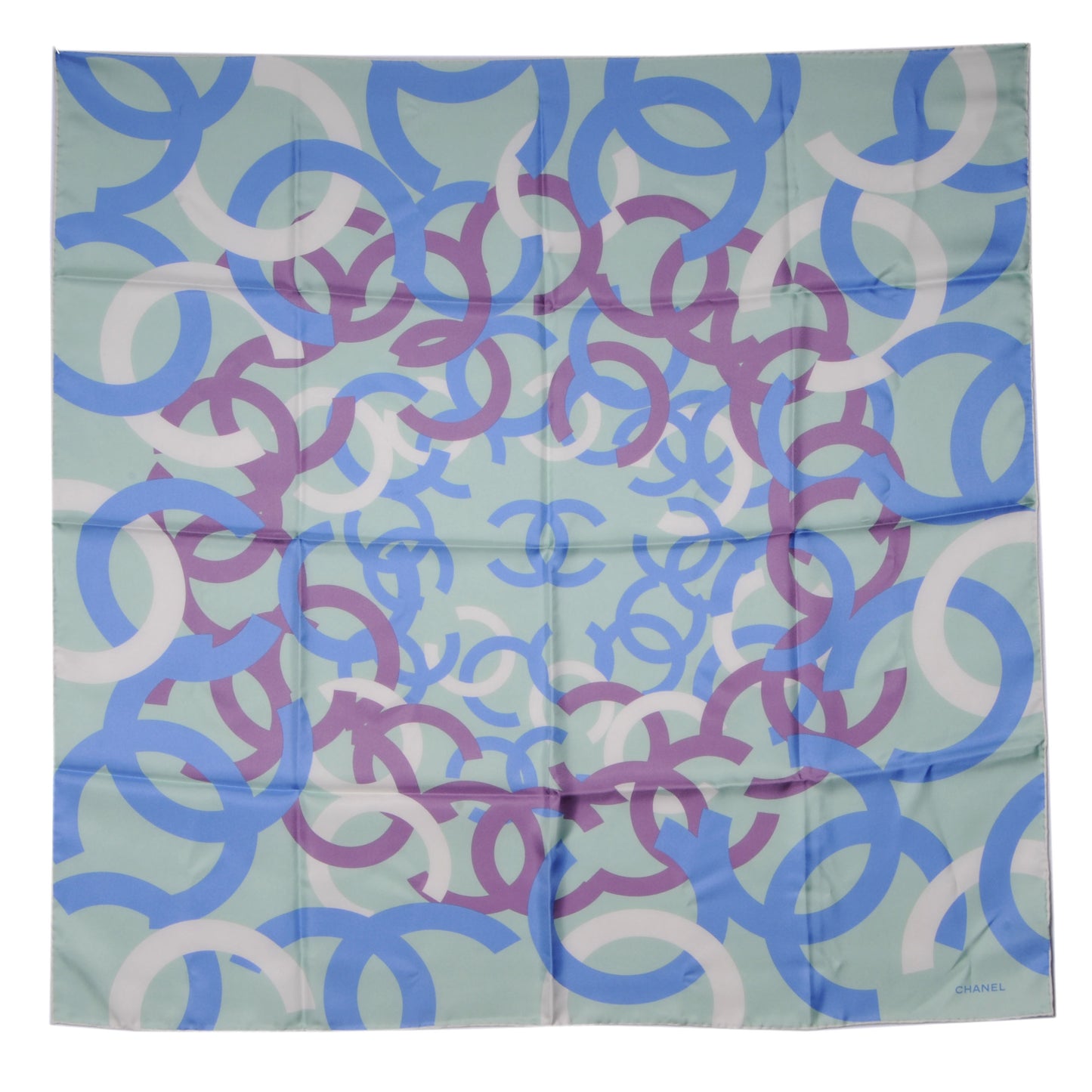 Silk Scarf CC Logo Green