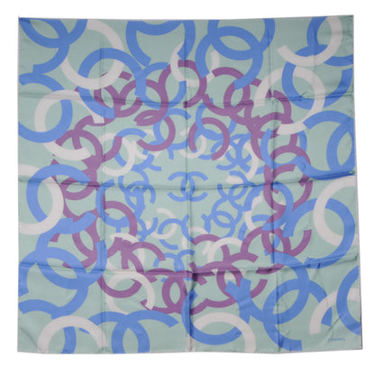 Chanel Silk Scarf CC Logo Green 2 of 5
