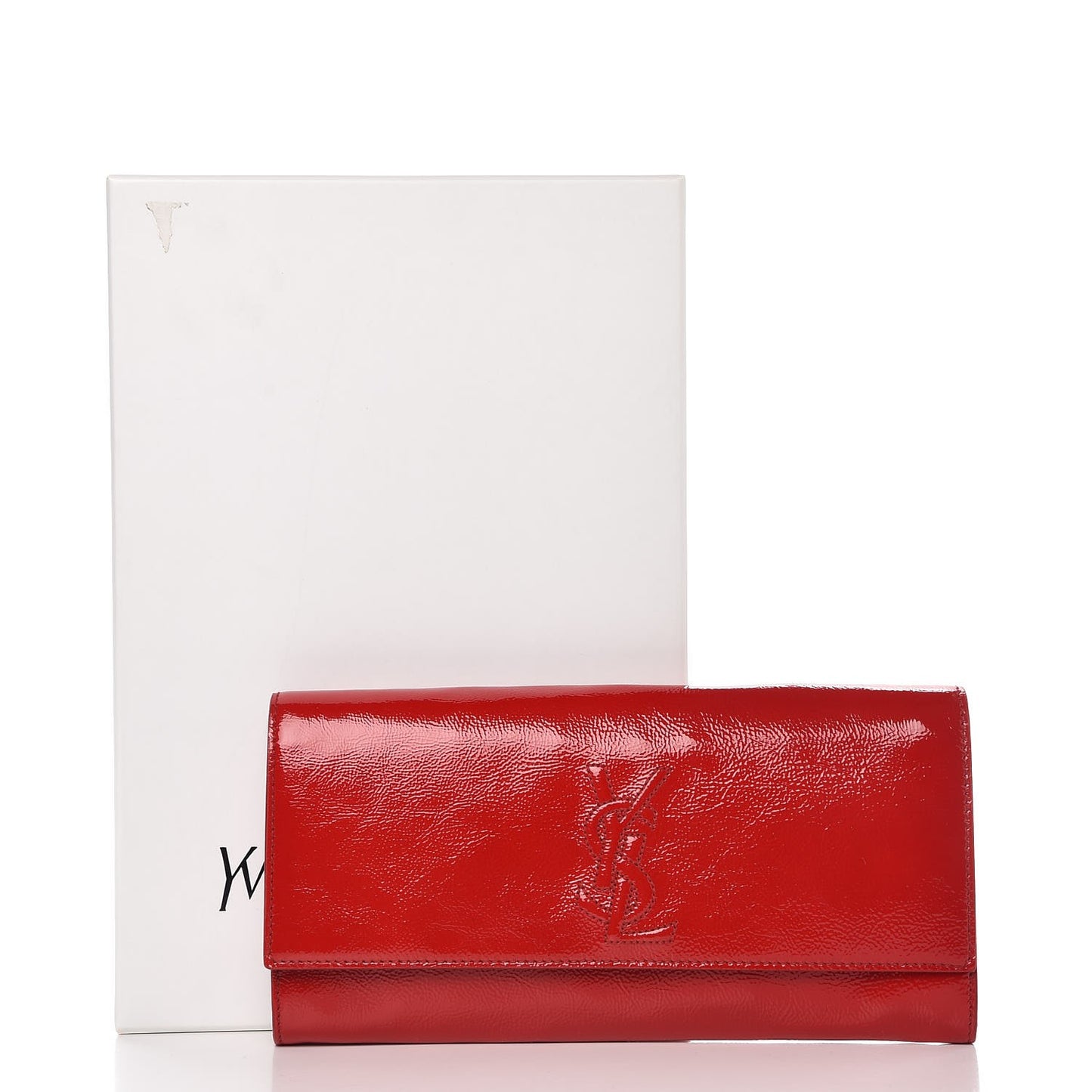 Textured Patent Small Belle De Jour Clutch Red