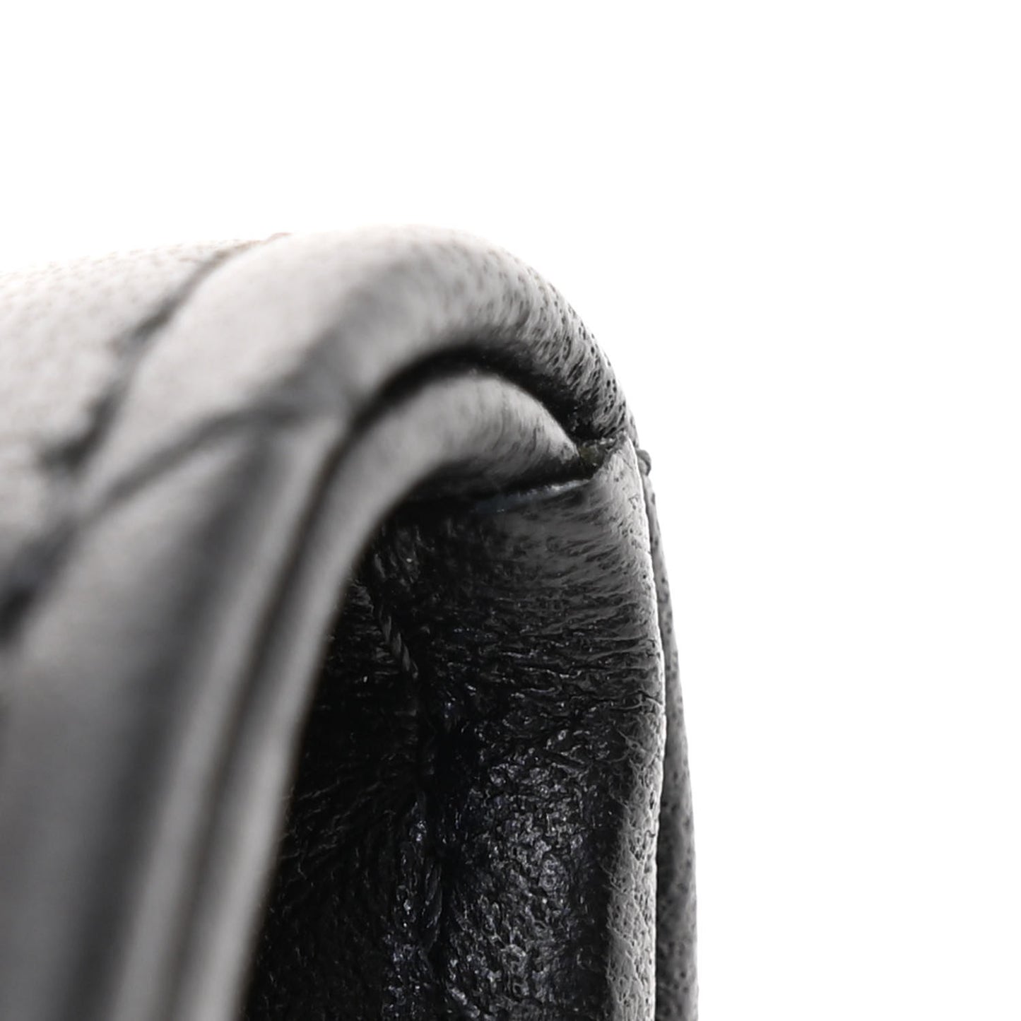 Lambskin Quilted Enamel CC Flap Wallet Black