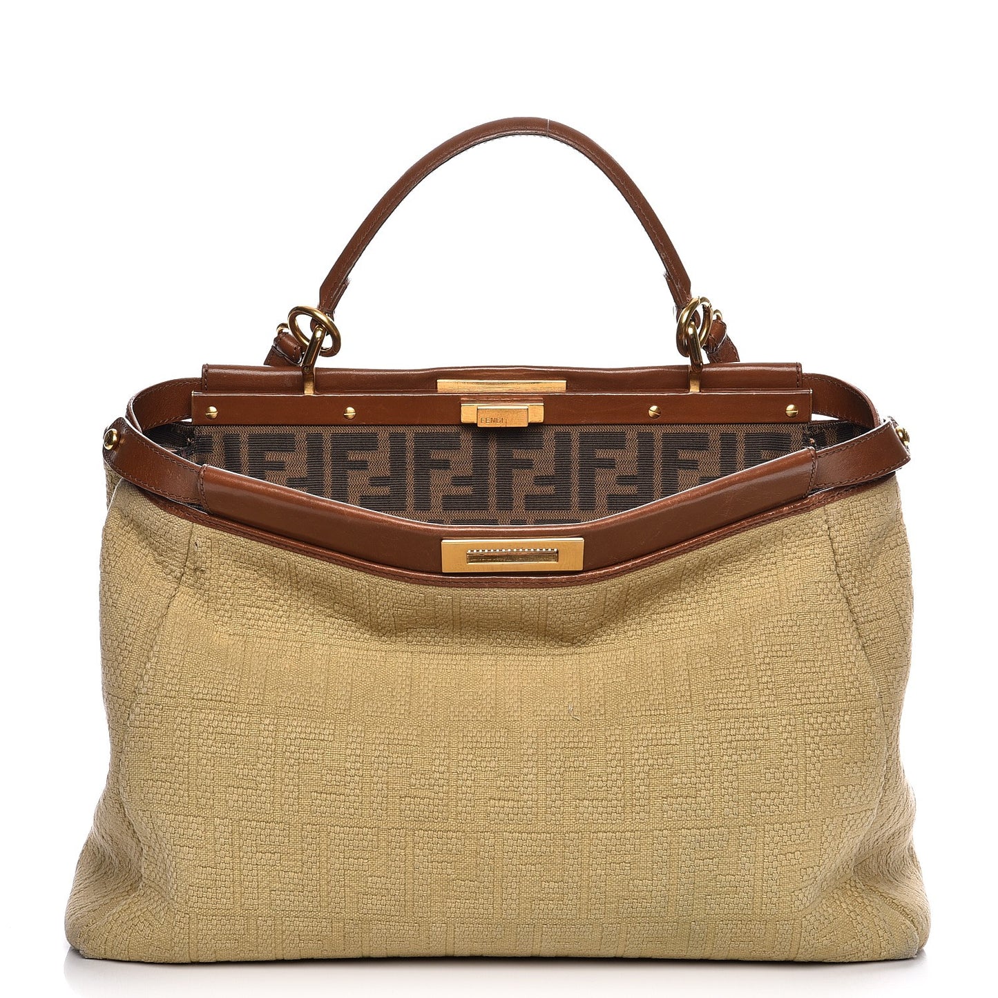 Corda Zucca Large Peekaboo Iconic Satchel Cognac