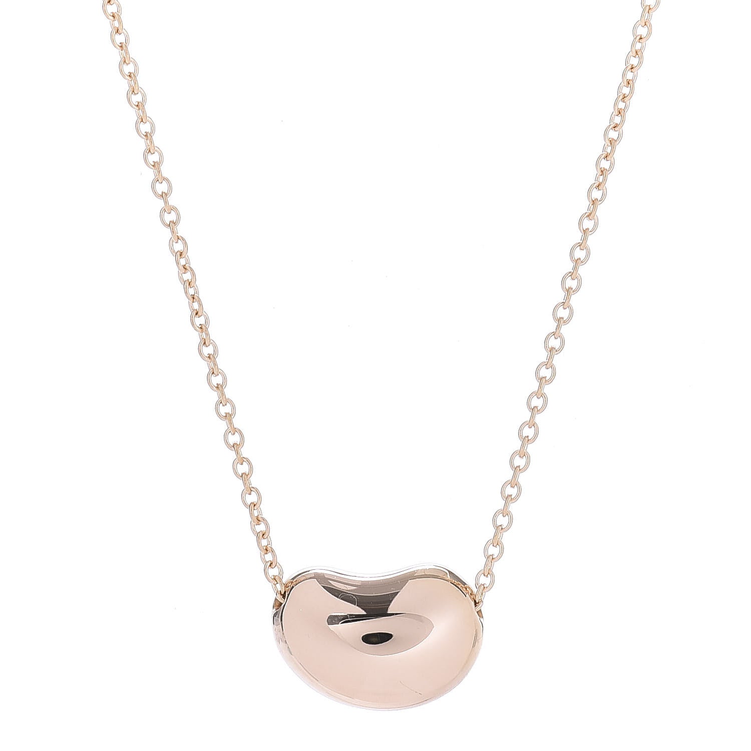 Tiffany 18K Rose Gold 12mm Elsa Peretti Bean Pendant Necklace 4 of 7