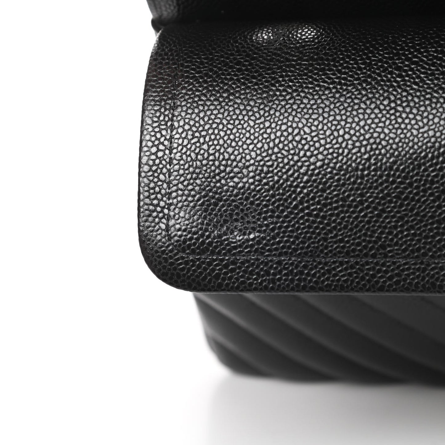 Caviar Chevron Quilted Small Double Flap Black