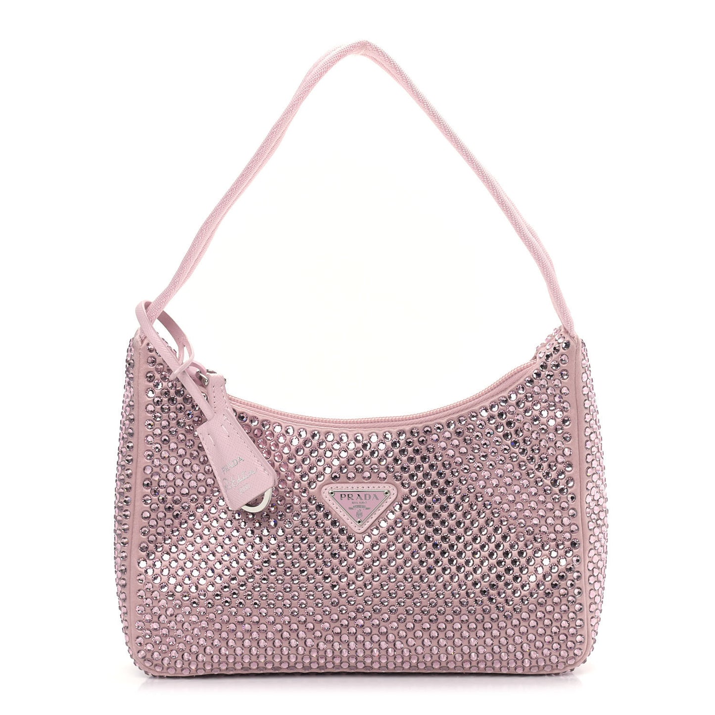 Satin Crystal Mini Re-Edition 2000 Bag Alabastro