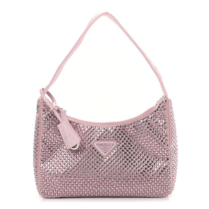 Prada Satin Crystal Mini Re-Edition 2000 Bag Alabastro 1 of 9