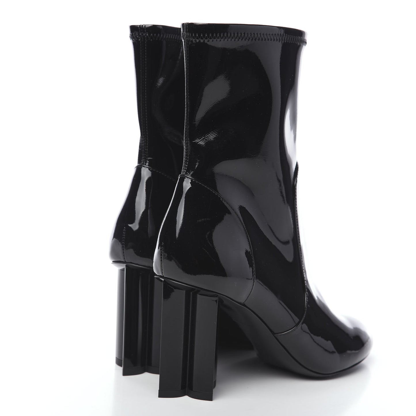 Patent Silhouette Ankle Boots 37 Black