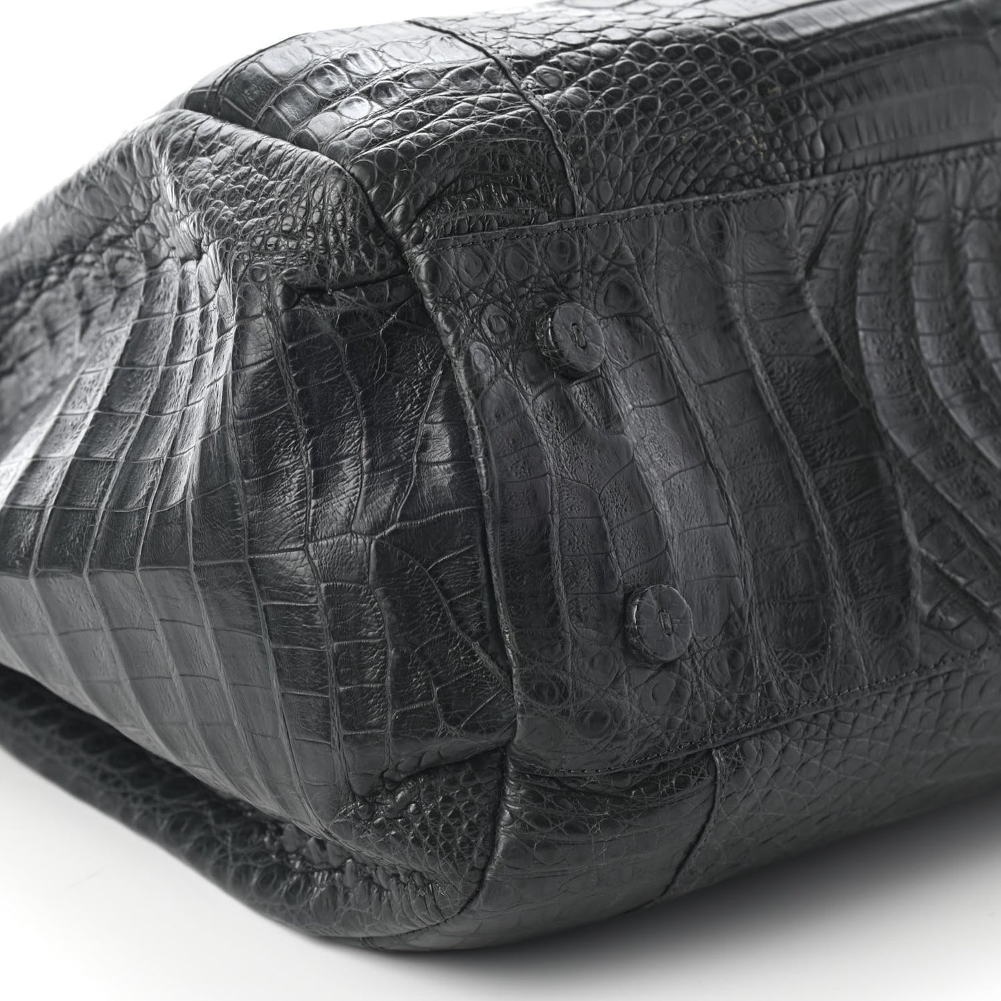 Crocodile Cristina Satchel Dark Grey